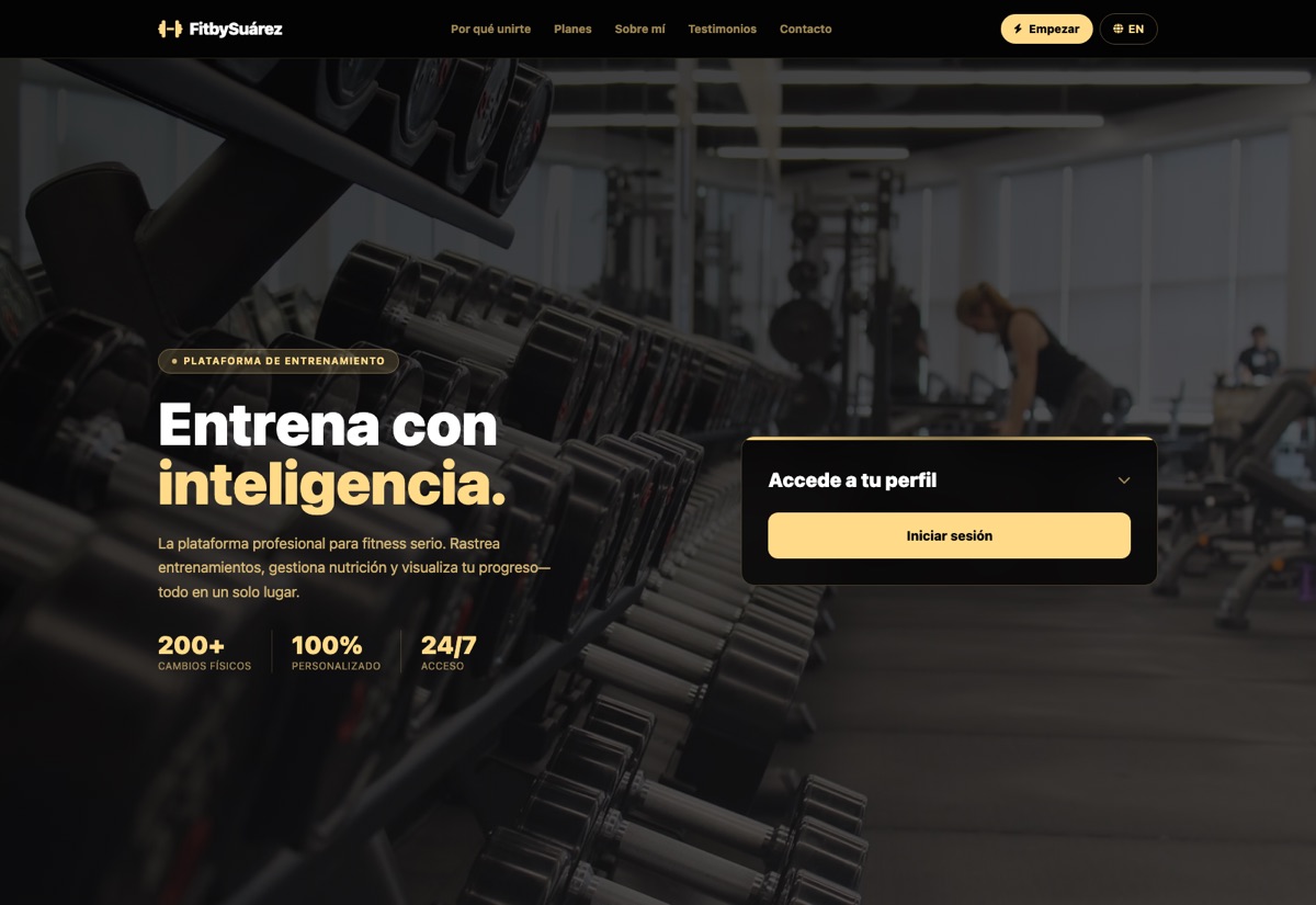 The FitBySuárez home page