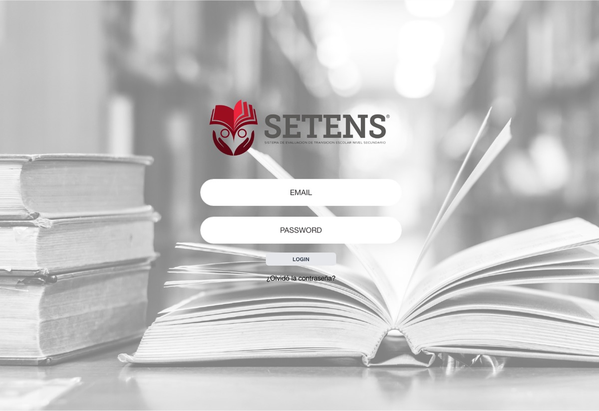 The SETENS sign-in page